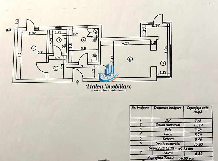 Apartament parter, spatiu comercial, Maratei 2