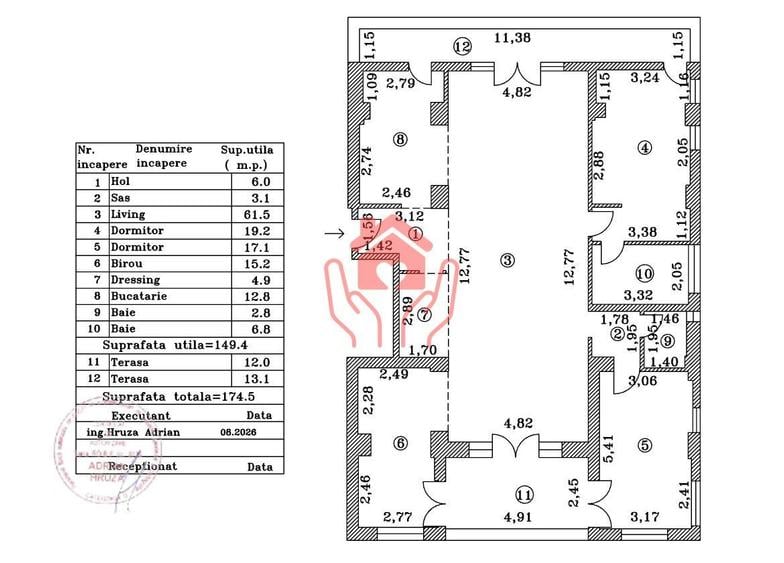 SISESTI -4-5 camere, 175 mp utili, terasa ampla, 2-3 dormitoare!