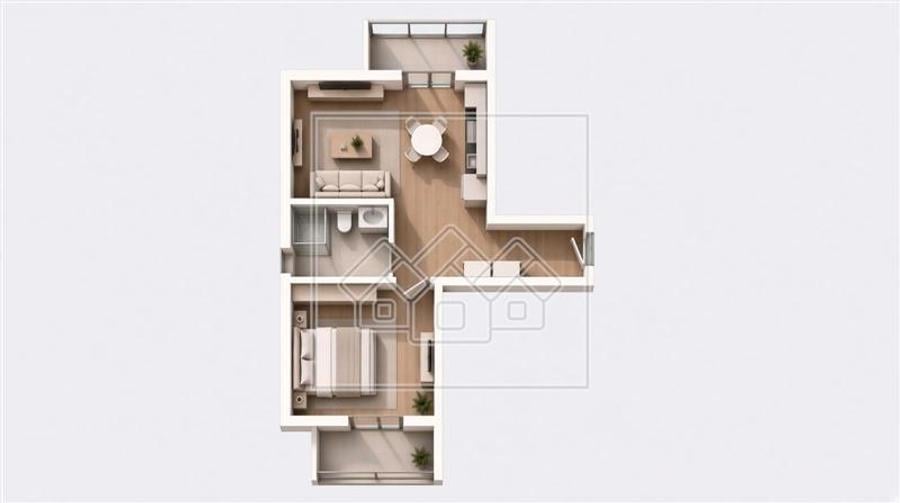 Ap 2 camere(42 mp) + 2 balcoane - Zona Ciresica