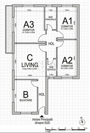 4 camere Vitan decomandat, et. 5, an 1989, metrou, 110 mp