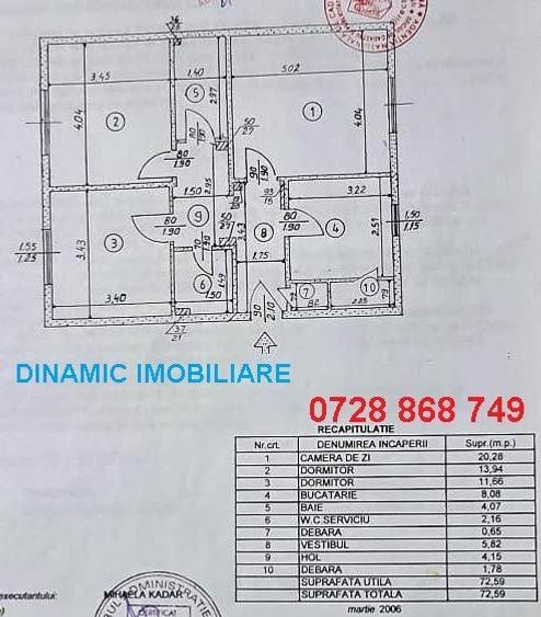 COLENTINA-Doamna Ghica, 3 camere, bloc 1986, decomandat, 2 bai, 78mp