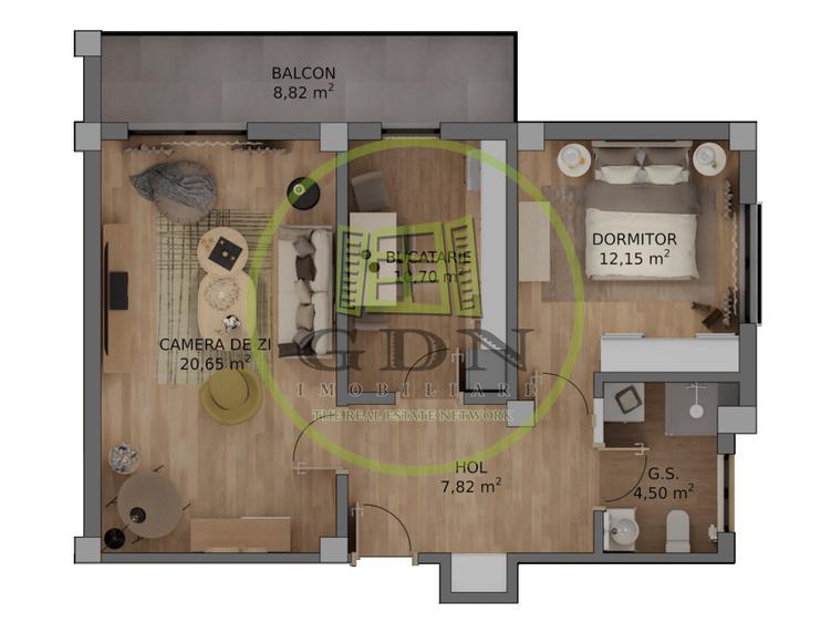 Apartament, decomandat, 64mp, Cartier Veterani, zona Parcul Nicolae Romanescu