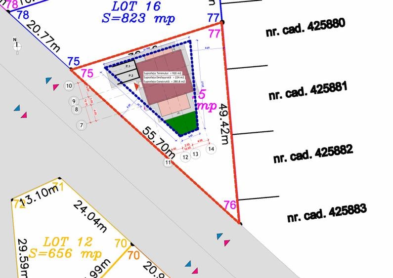 Teren cu AC pentru casa P+E cu 2 apartamente Urseni-Mosnita Noua
