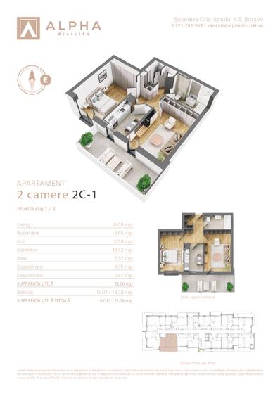 Apartament 2 camere Alpha Distrikt Brasov