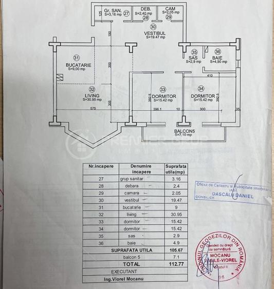 BLOC NOU! Apartament 3 camere 113mp, CUG, 2AC + CT, decomandat, loc parcare