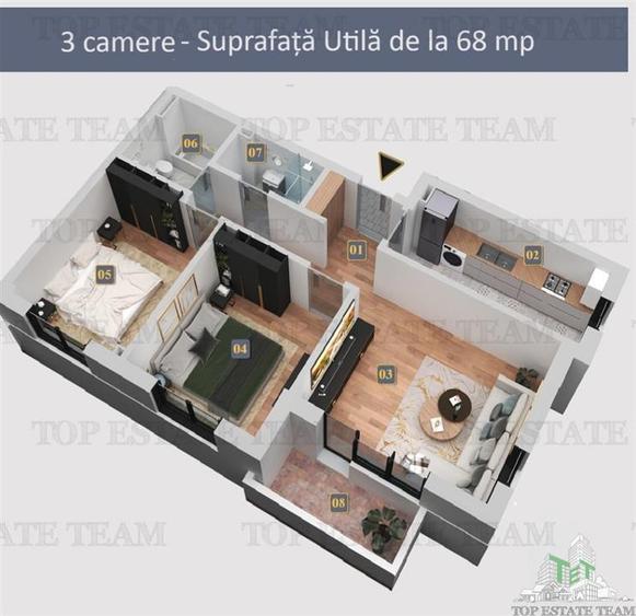 Apartament 3 camere/ bloc nou/ finisaje premium/toate utilitatile/ Militari Resi