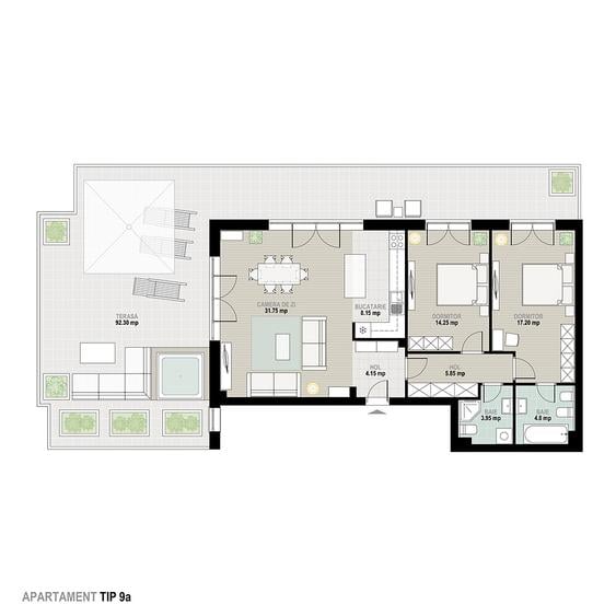 Penthouse pe malul lacului-184mp - Lebada Lake Residence+ 2 parcari in subteran