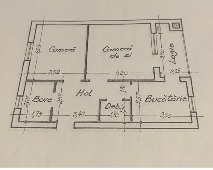 Apartament 2 camere decomandat 64 mp | Poitiers-Lidl | Etaj 2 | Bloc 2000