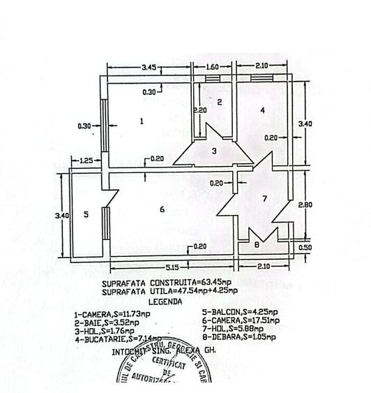 Apartament cu 2 camere, etaj 6 cu lift, VASLUI - zona CENTRU - AUROCOR;