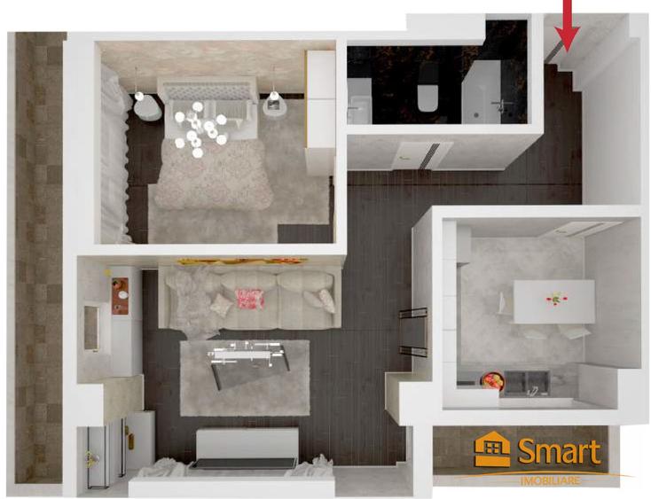 Ap 2 camere + parcare , bloc nou Intabulat , B-dul Poitiers