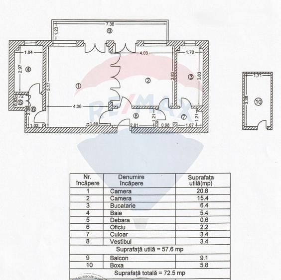 Apartament 2 camere decomandat de vanzare, zona Rosetti, 58 mp utili