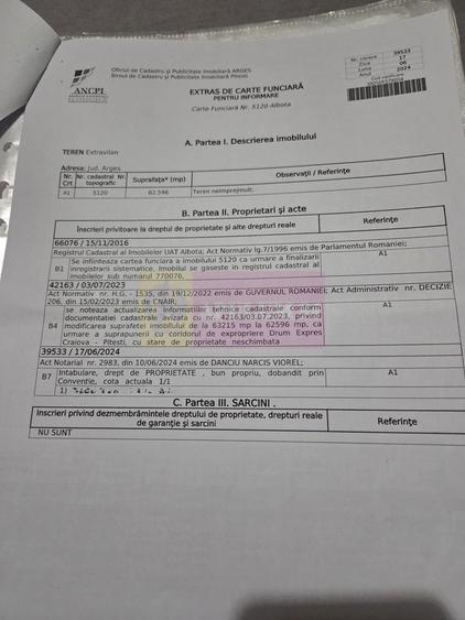 Teren 6,26 ha lângă DEx12 Pitești