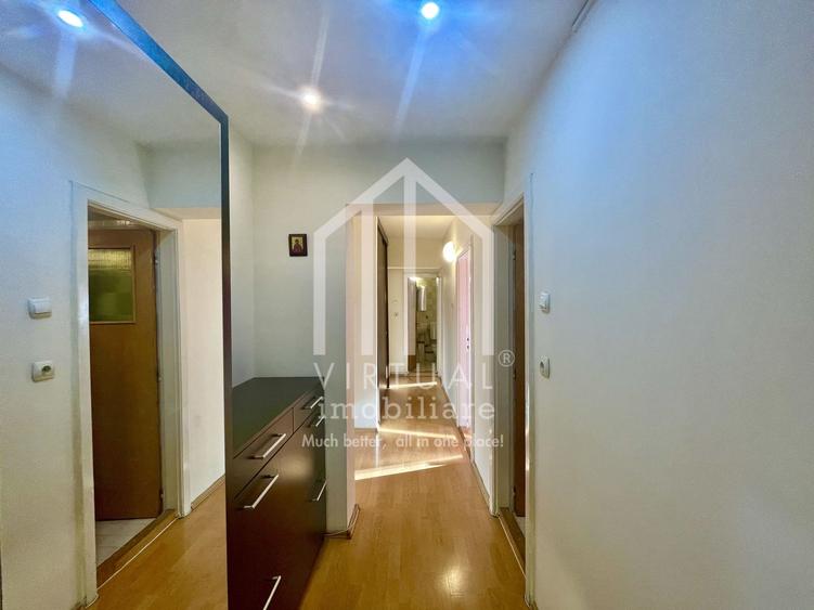Apartament decomandat, 3 camere, 75mp utili + balcon, zona Garii