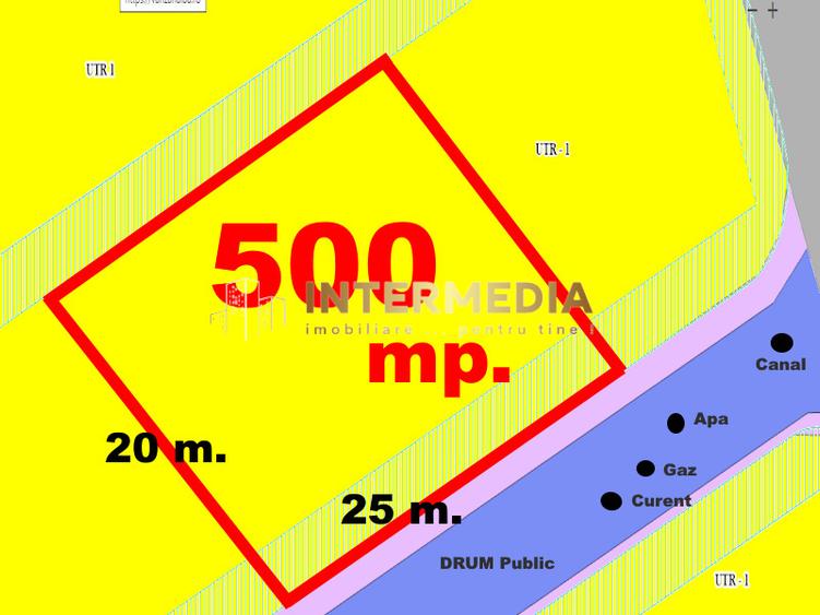 Teren Intravilan 500 mp Alba Micesti 25 x 20 Apa Gaz Curent Canalizare langa
