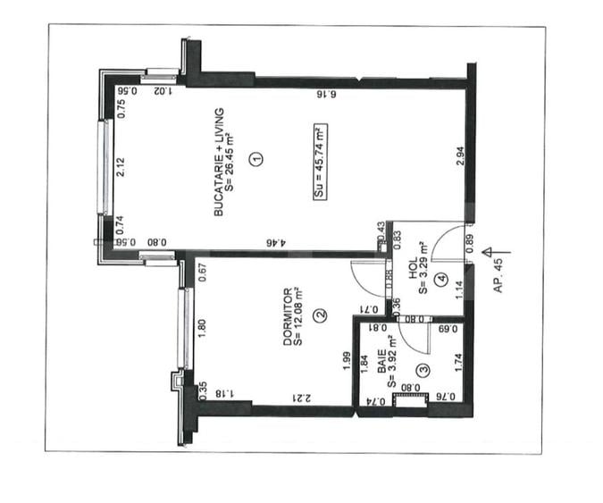 Apartament 2 camere, complet mobilat,  zona Central