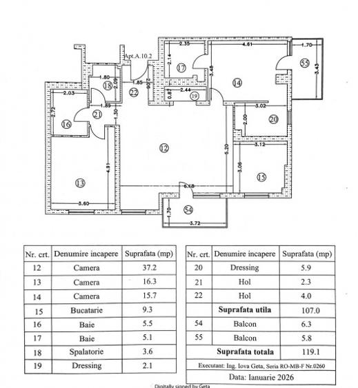 0% | Penthouse 3 camere NOU, decomandat, 119 mp, 2 balcoane  | Atrium - Sișești - 1