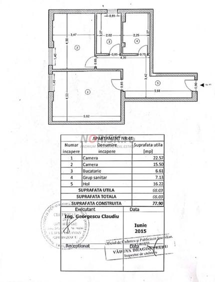 Apartament 2 Camere | 68 MP | Gorjului | Bloc 2015 | Centrală Proprie