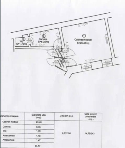 Spațiu cabinet medical, 35 mp, zona centrală - 7