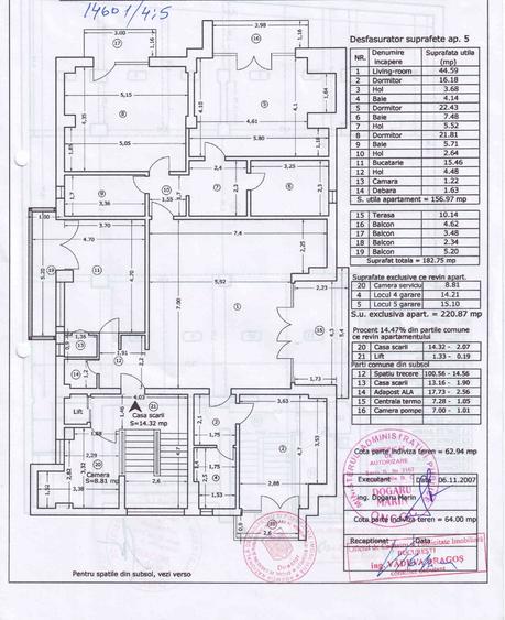 DE VÂNZARE APARTAMENT 4 CAMERE/ZONA FLOREASCA
