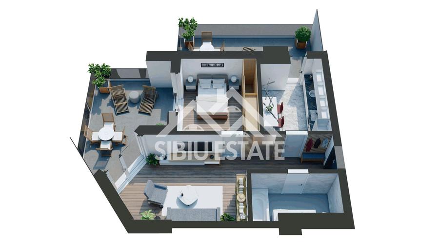 Apartament cu 2 camere-Design avangardist și confort contemporan
