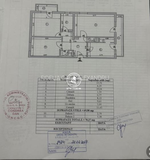 Apartament 3 camere decomandat 70 mp utili 2 băi – Lunca Cetățuii