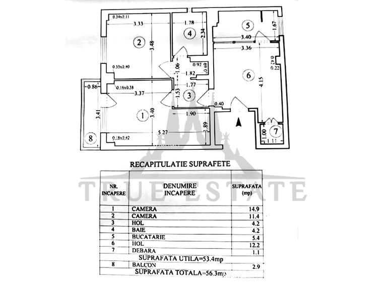 Apartament 2 camere decomandat, in bloc reabilitat termic, in zona Calea Mosilor