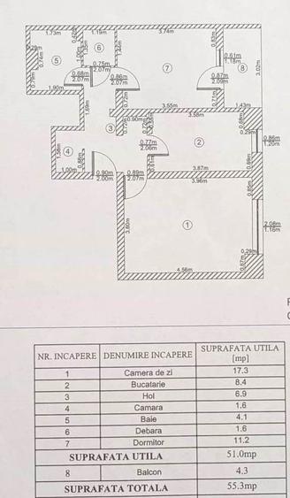 Apartament 2 camere decomandat, 55 MP, CT, et. intermediar, la bvd. Dacia
