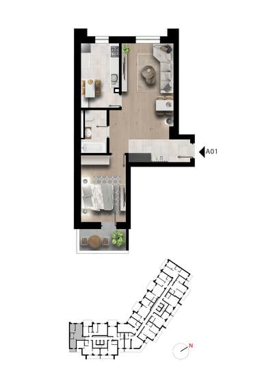 FAZA 5, bloc 6 Maniu 141 - Apartament 2 camere