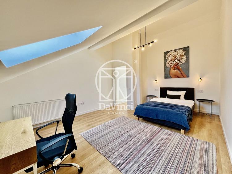 Penthouse 3 camere, intabulat, mobilat si utilat - dressing + 2 bai