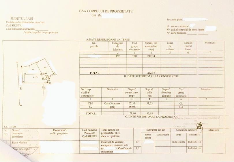 TEREN CENTRAL IAȘI 213 MP + CASĂ DEMOLABILĂ | ZONA MITROPOLIE | UTILITĂȚI | 175.000 €