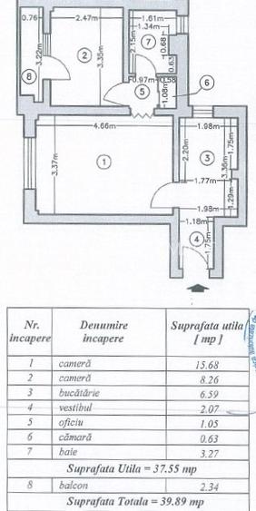 Apartament cu 2 camere de vanzare - Int. Dr. Iacob Felix | Piata Victoriei - 10