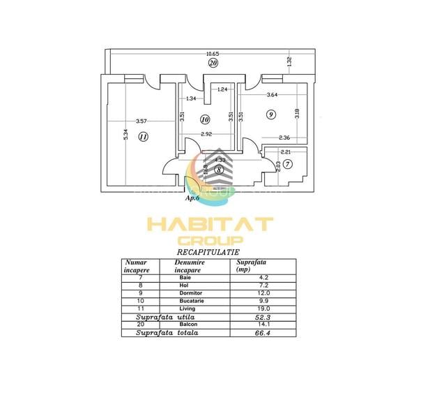 Apartament 2 Camere Decomandat 66.4Mp Sector 4 Grand Arena