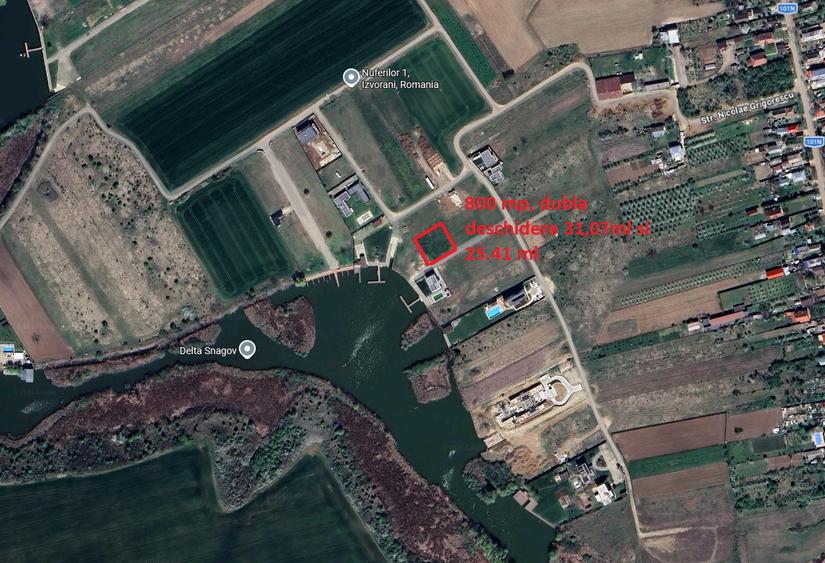 SNAGOV: Teren intravilan 800 mp, Delta Snagov !