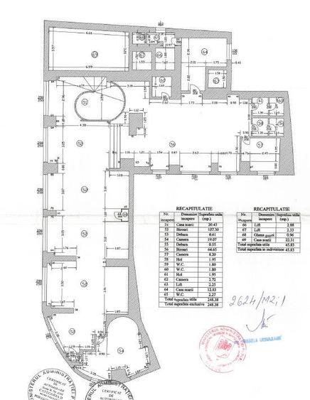 Zona Universitate Batistei mezanin 205 mp pt birouri, etc