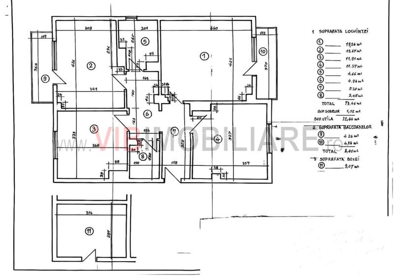 Apartament 3 camere Central - parter- 80 mp - boxa inclusa - 10