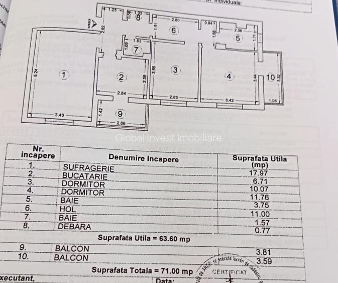 Navodari(Sud)- 3 camere decomandate confort 0, parcare, gaze - 87.000euro - 1