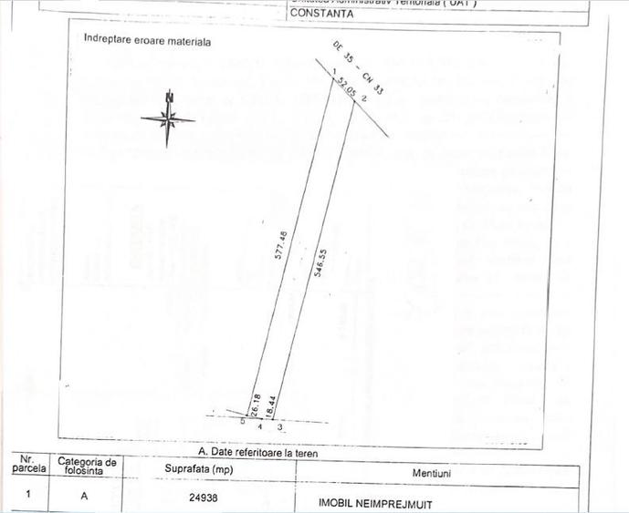 Teren extravilan lângă autostrada A4