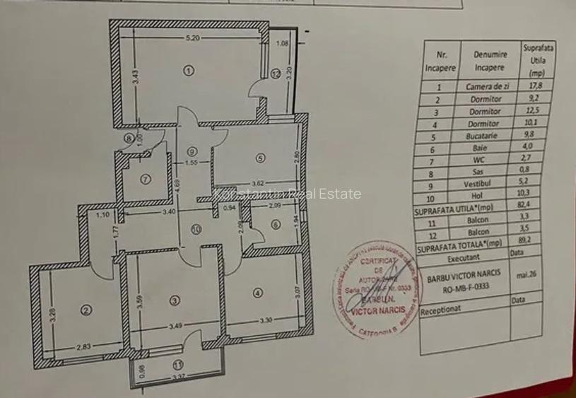 Apartament 4 camere, 89 mp, 2 balcoane, vedere laterală și pe spate, reabilitat - 8
