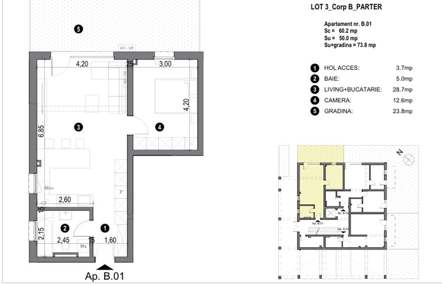 COMISION 0% I Apartament 2 camere cu grădină proprie.