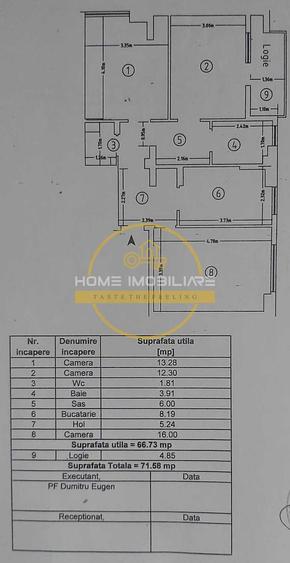 Apartament 3 cam. Decomandat, et.3/8 70 MP Dacia - Statia Bicaz