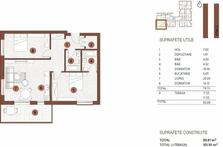 Apartament 3 Camere lângă Parcul Verdi Bloc Boutique Nou