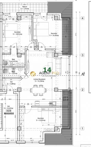 Apartament 4 Camere 110mp + Balcon - Penthouse - Otopeni