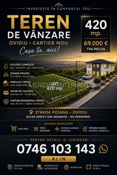 Vânzare Teren 420 mp. Ovidiu cartier nou - 4