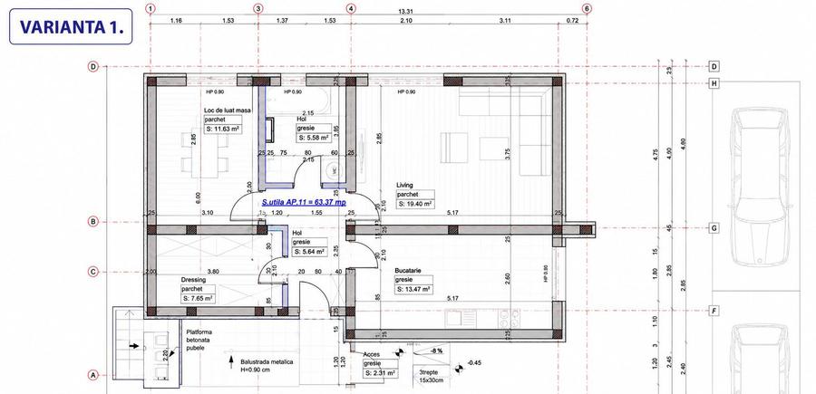 COMISION 0%|Apartament 2 camere | 53,87 mp | Giroc | Parcare Inclusa