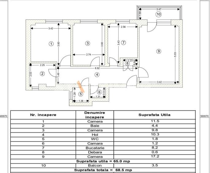 Apartament 3 camere Racadau