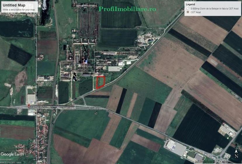 Teren 10.500 mp la sosea strada Ovidiu in fata la CET Arad