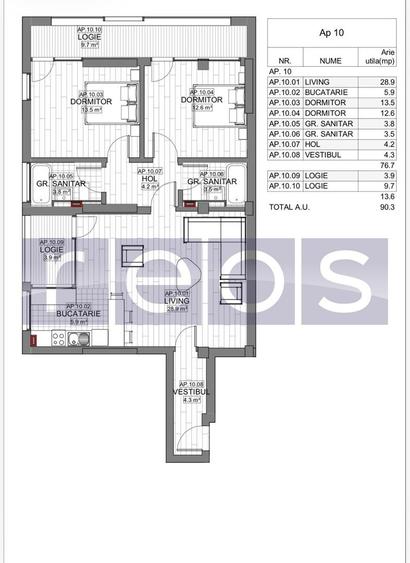 VANZARE APARTAMENT 3 CAMERE | LIZEANU | BLOC NOU | PARCARE | TERASA - 6