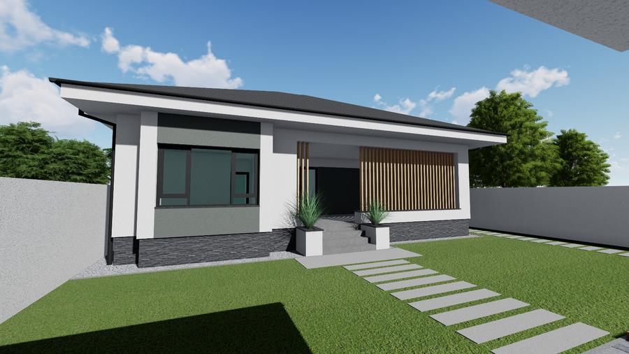 CASĂ LA SOL 143 mp utili 4 camere, 620 mp teren Via Carmina Comision 0