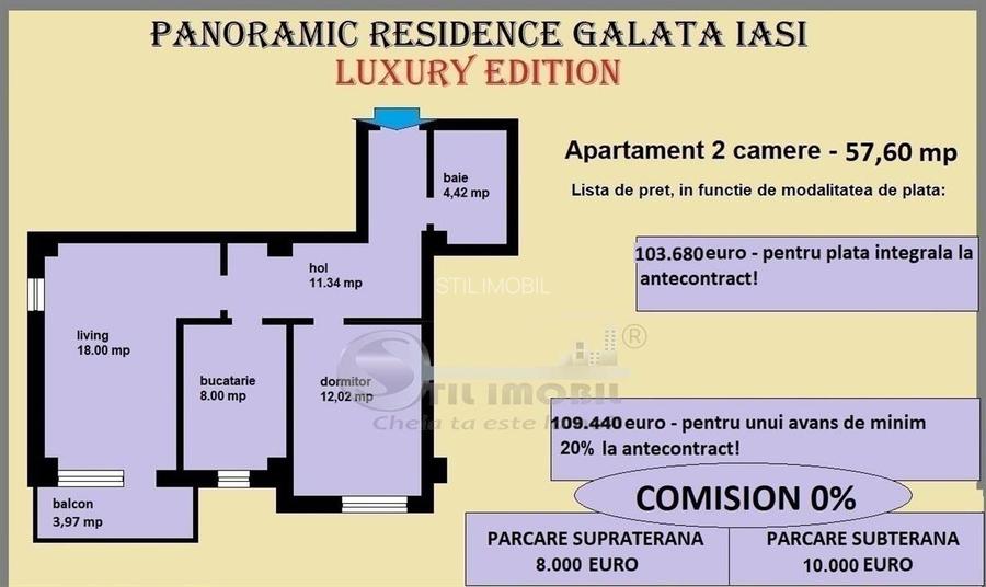 Apartament 2 camere de vanzare in Iasi, Galata, 57,60 mp, bloc nou - 2