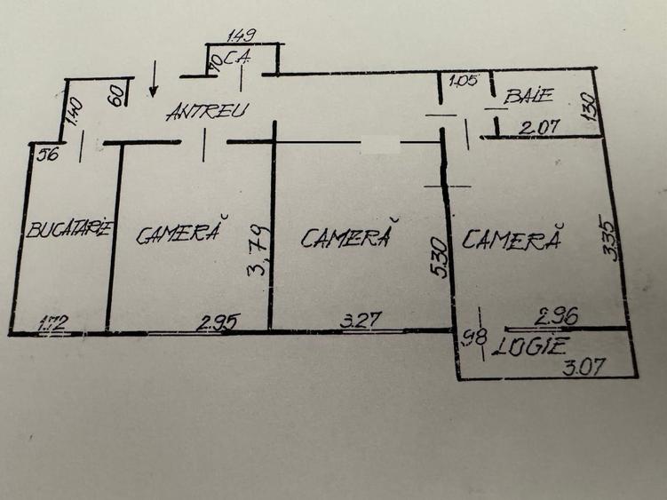 Apartament 3 camere | decomandat | etaj 1 | zona Facultatii de Litere